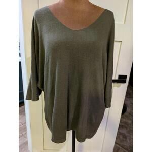 NR Free for Humanity Mauve Brown V-Neck Fine Knit Top S/M